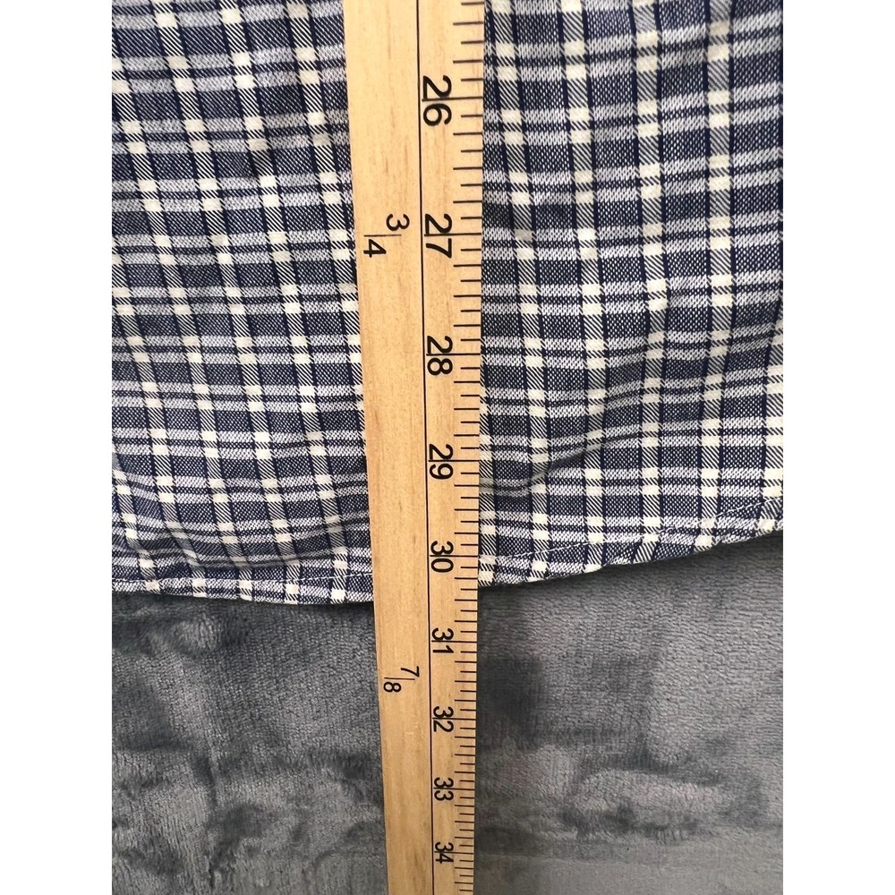 Brittania Button Down Shirt Mens Large L Blue Plaid Short Sleeve Cotton Levi's - Picture 3 of 7